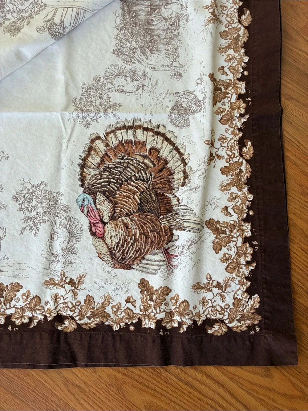 Williams Sonoma Plymouth Turkey Tablecloth 70